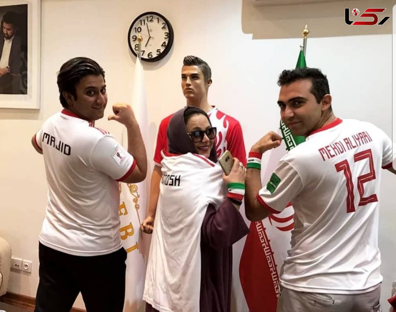 بهنوش بختیاری با لباس تیم ملی در کنار رونالدو +عکس