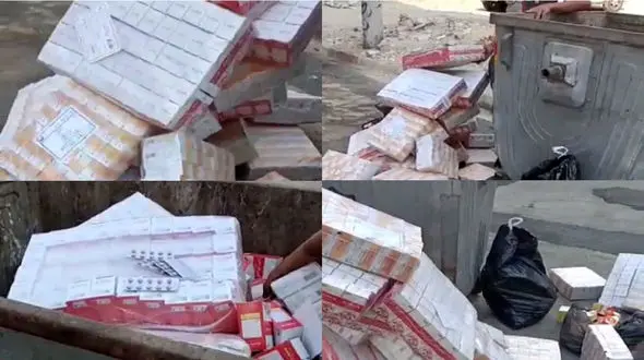 کشف تعداد زیادی دارو داخل سطل زباله در بندرعباس / علوم پزشکی هرمزگان: قطعا تخلفی رخ داده است + فیلم