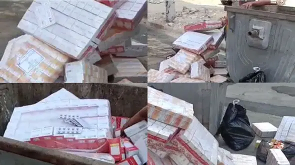 کشف تعداد زیادی دارو داخل سطل زباله در بندرعباس / علوم پزشکی هرمزگان: قطعا تخلفی رخ داده است + فیلم