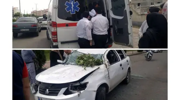 واژگونی ساینا در مسکن مهر رشت ۲ مصدوم برجا گذاشت!