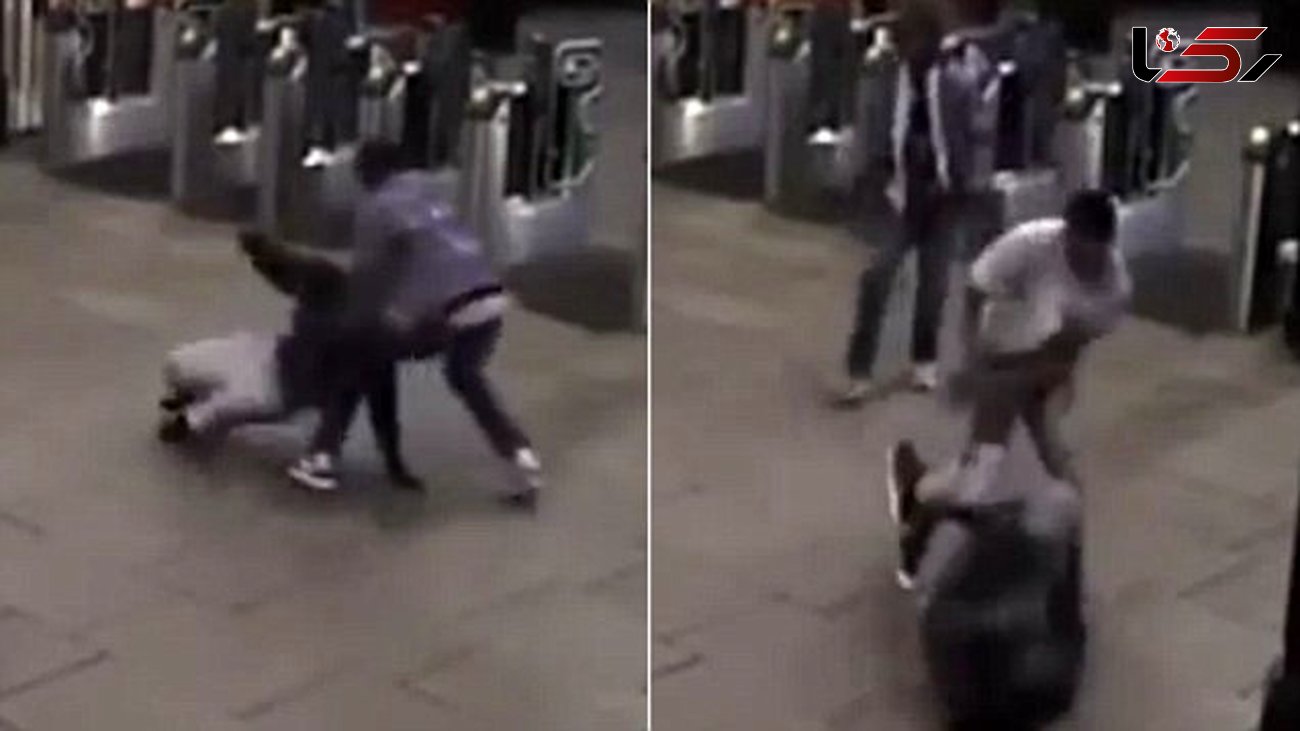 فیلم چاقوکشی در ایستگاه مترو / 3 جوان باهم درگیر شدند