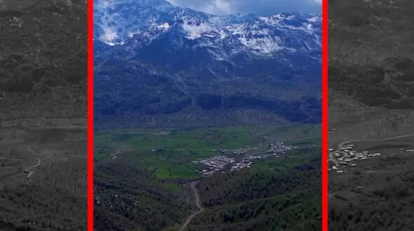 فیلم منظره هوایی شهر مریوان در کردستان