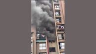 فیلم رعب آور  نجات مادر و فرزندان از آتش سوزی مجتمع آپارتمانیشان 