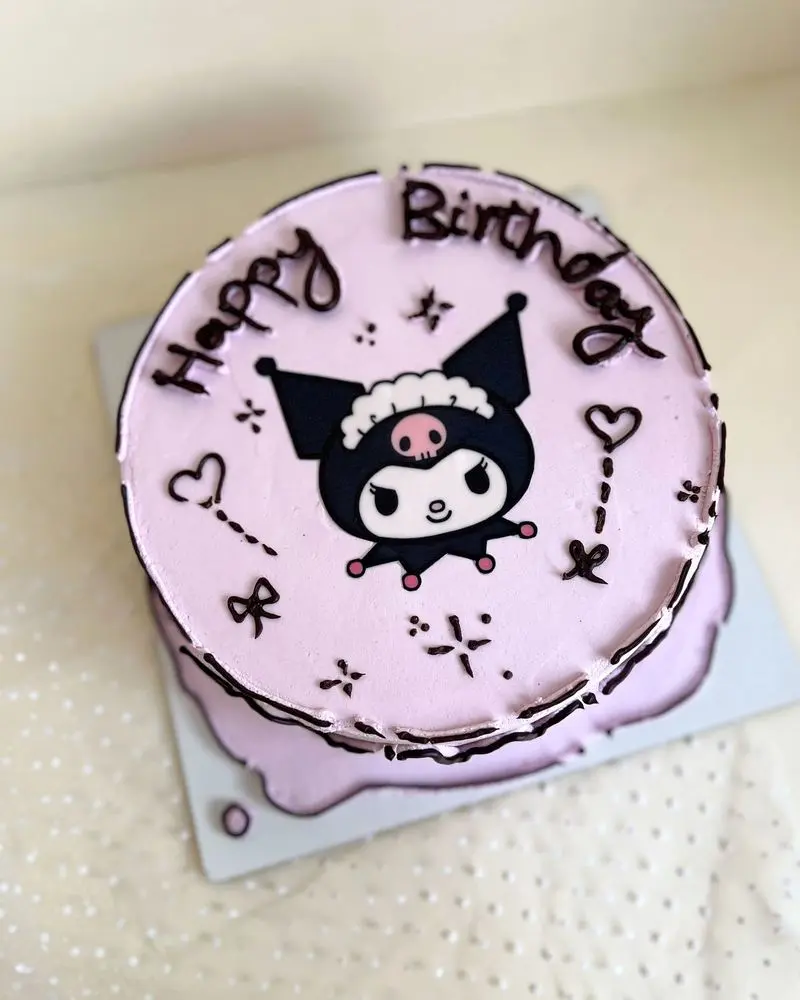 کیک تولد کرومی ساده