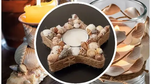 جاشمعی‌ های دست‌ ساز با طرح صدف؛ زیبایی طبیعی در دکوراسیون