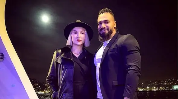 اولین عکس از زن خارجی پیمان رجبی  ! + فیلم عجیب از زن عضله ای در دبی !