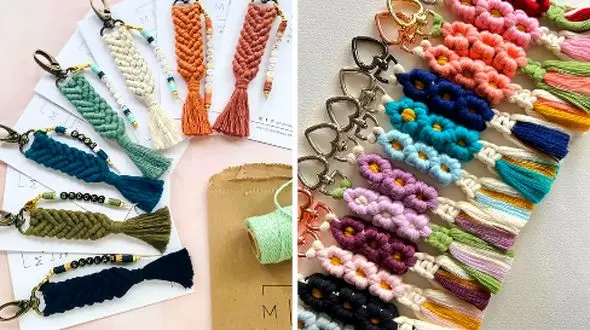 15 مدل جاکلیدی مکرومه دست ساز که کلیدهای شما را متفاوت می‌ کند