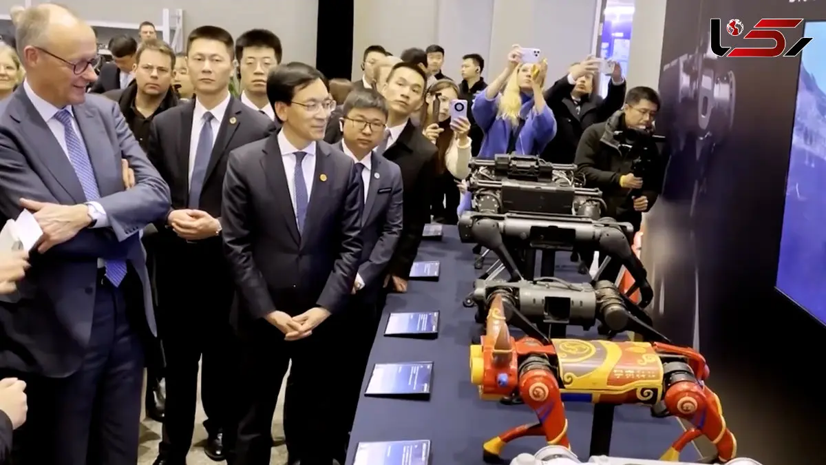 فیلم استقبال متفاوت از صدراعظم آلمان با ربات های پیشرفته در چین