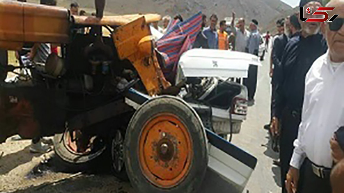 تصادف مرگبار تراکتور با 3 خودرو در زنجان + عکس