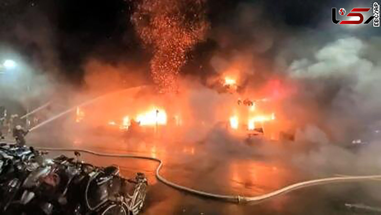 فیلم آتش‌سوزی هولناک در بازار معروف ادویه در استانبول