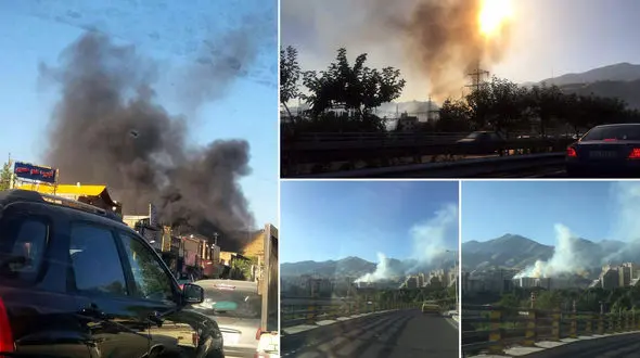 آتش سوزی در حاشیه غربی زندان اوین + فیلم 