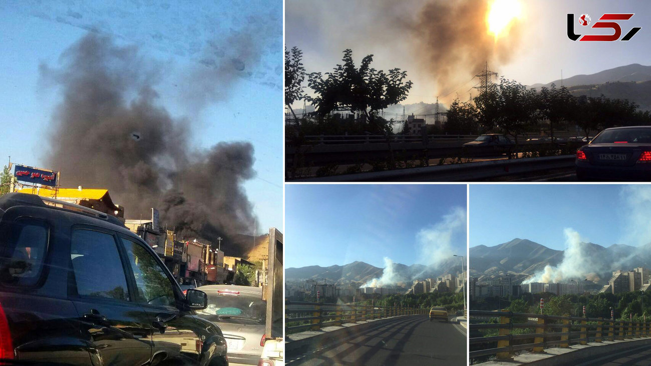 آتش سوزی در حاشیه غربی زندان اوین + فیلم 