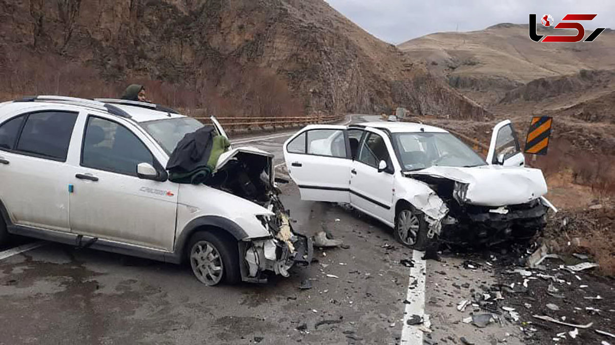 تصادف هولناک سمند با کوئیک در جاده تبریز / شاخ به شاخ شدند + عکس