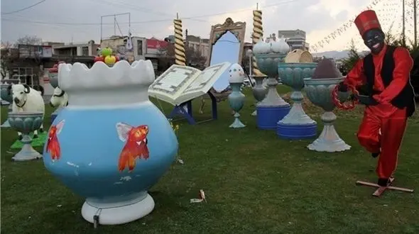  المان های نوروزی و سفره هفت سین در شوشتر نصب شد