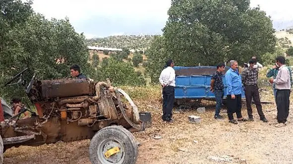 مرگ راننده تراکتور در دنا