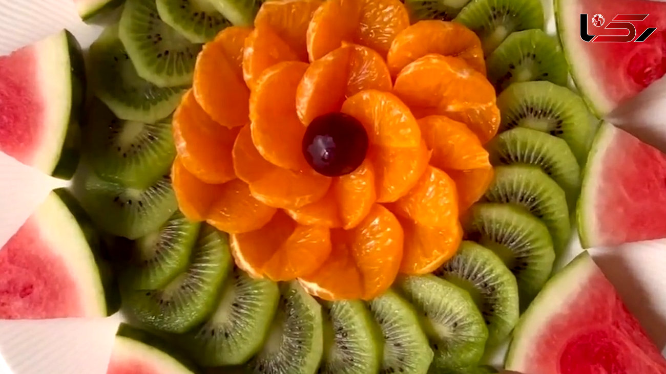 روش ساده برای تزئین بشقاب میوه + فیلم