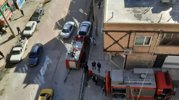 سقوط هولناک کارگر جوان از طبقه هفتم ساختمان/ آتش نشانی کرمانشاه وارد عمل شد+ عکس
