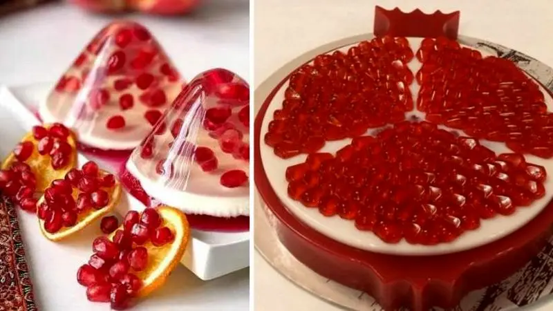 ایده‌های تزیین ژله یلدایی 1403 با طرح انار