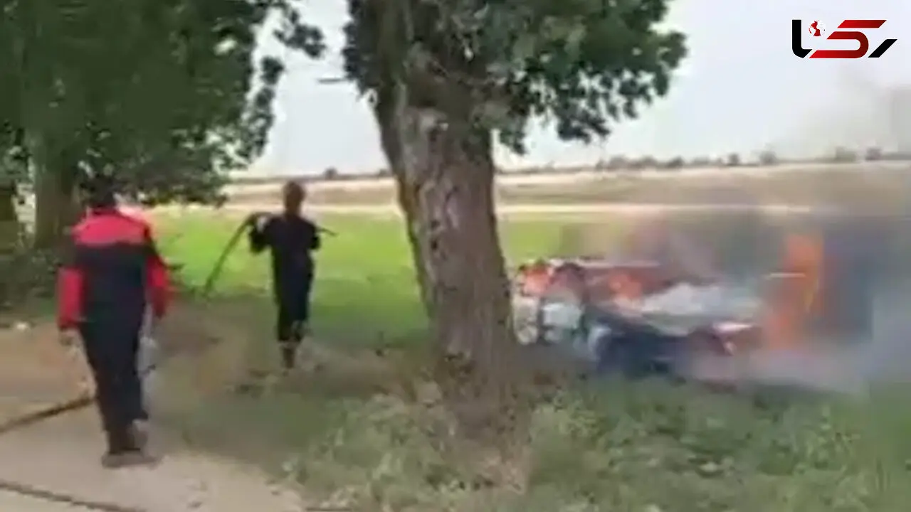 فیلم لحطه سوختن سمند در آتش