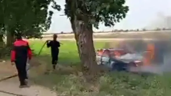 فیلم لحطه سوختن سمند در آتش