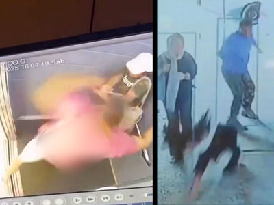 فیلم لحظه لگد محکم یک مرد به پشت کمر  دختر جوان در گچساران  / مرد مهاجم کیست ؟!