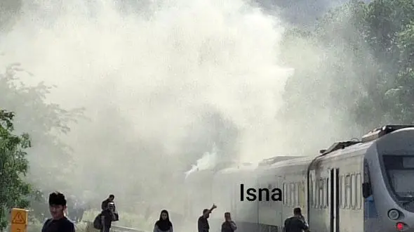 آتش‌سوزی قطار حومه‌ای هشتگرد - تهران

