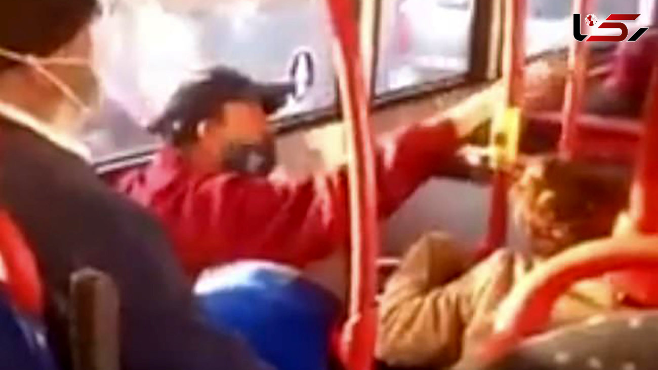 فیلم کتک زدن دختر ۱۶ ساله در اتوبوس به خاطر نزدن ماسک