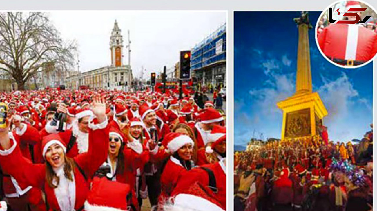 بابا نوئل ها شهر لندن به استقبال کریسمس رفتند+ عکس