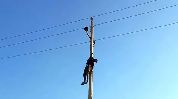 
مرگ دردناک جوان کنگاوری روی تیر برق / جسد آویزان بود