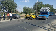 مرگ راننده تاکسی در تصادف با تیبا در تهران + عکس