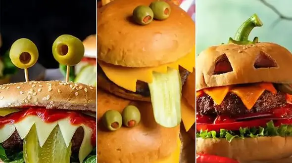 همبرگرهای بانمک و کارتونی | 15 مدل تزیین برای شگفت‌ زده کردن کودکان