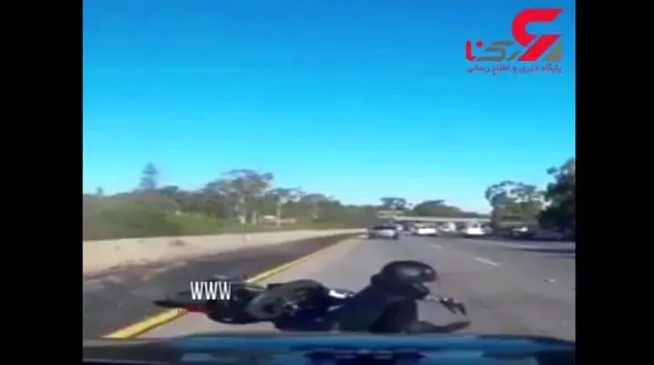 معجزه داشتن کلاه ایمنی برای موتور سوار + فیلم وحشتناک