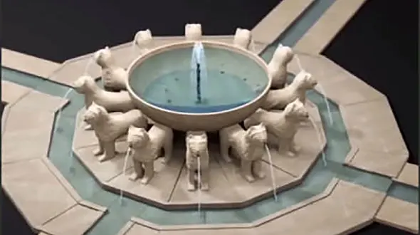 نشان دادن زمان با استفاده از فواره در اسپانیا + فیلم