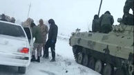 تانک ارتش وارد عمل شد / عملیات سخت در برف و بوران همدان + فیلم