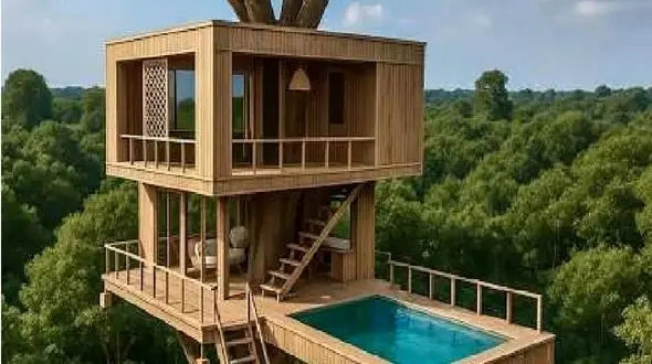 فیلم/ معماری خلاقانه؛ خونه ساختن از نقاشی بچگیاشون رو درخت رویاشون حقیقی بشه