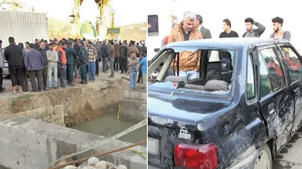 مرگ 3 نفر در کانال آب ناایمن حاشیه جاده +عکس