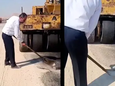 فیلم اقدام تحسین‌برانگیز پلیس راه کنگان / افسر وظیفه‌شناس با کندن آسفالت تقلبی مسافران را نجات داد