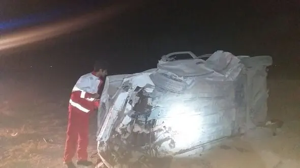 مرگ دردناک راننده تیبا پس از واژگونی در قوچان
