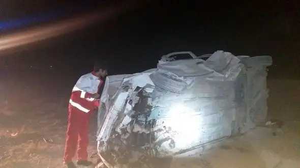 مرگ دردناک راننده تیبا پس از واژگونی در قوچان