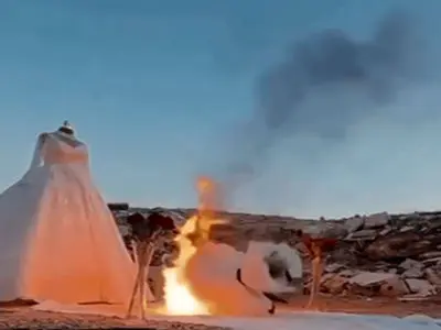 فیلم جگرسوز از  عروسی لاکچری  زوج عاشق پیشه در غزه فلسطین / داماد لباس و دسته گل عروس را آتش کشید../ عروس  زیر بمباران پر کشید ...