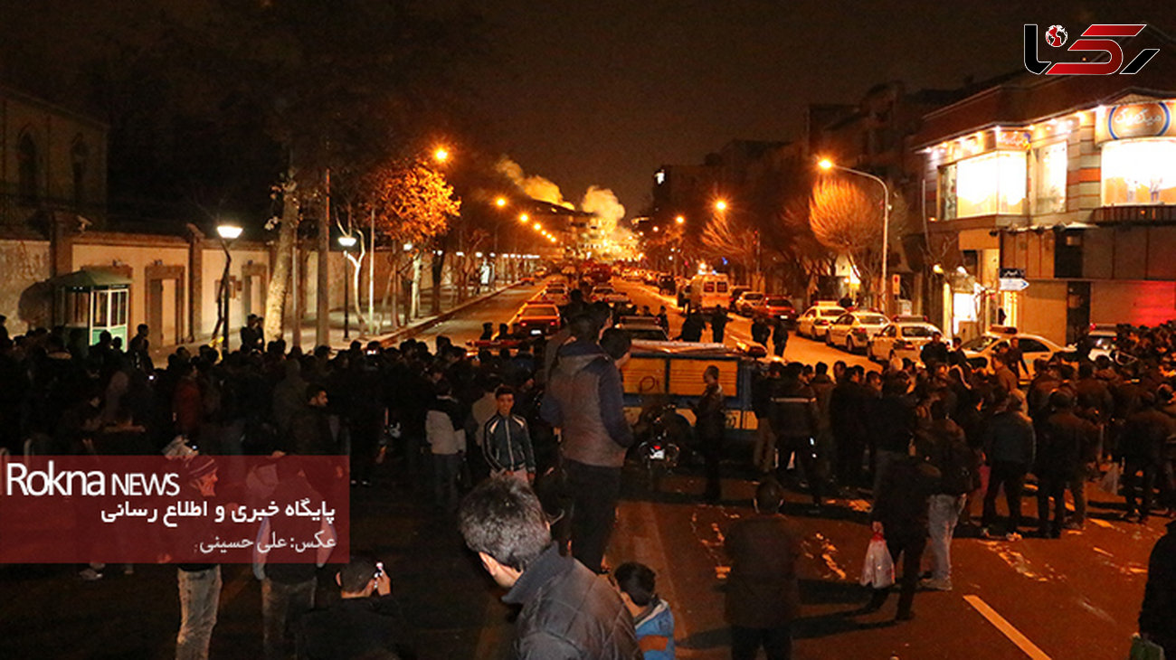 آتش سوزی در نزدیکی سفارت روسیه /  سایه دود غلیظ بر خیابان حافظ