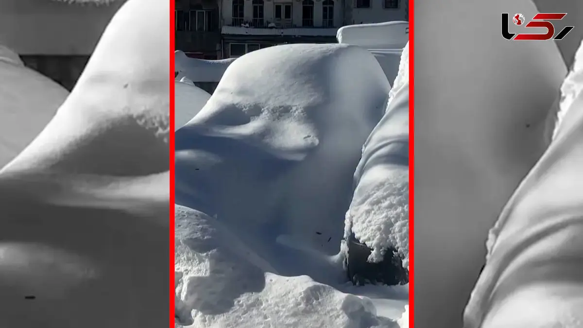 فیلم برف ۱.۵ متری در قسمطونی ترکیه و گرفتار شدن خودروها