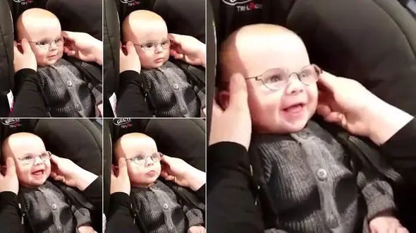 فیلم قهقه های نوزادی نابینایی که نخستین بار دنیا را دید+عکس