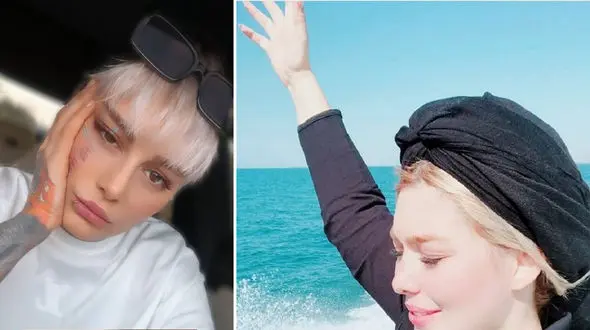 فیلم تتوی جدید روی صورت سحر قریشی ! / زشتی خانم بازیگر با این تتوی افتضاح !