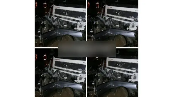 عکس وحشتناک از تصادف خودوری پژو با تریلی که 4 سرنشین پژو جان باختند