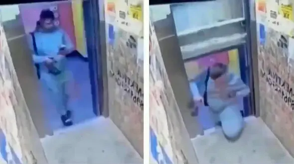 ببینید / سقوط آسانسور باعث بلعیدن مرد جوان شد