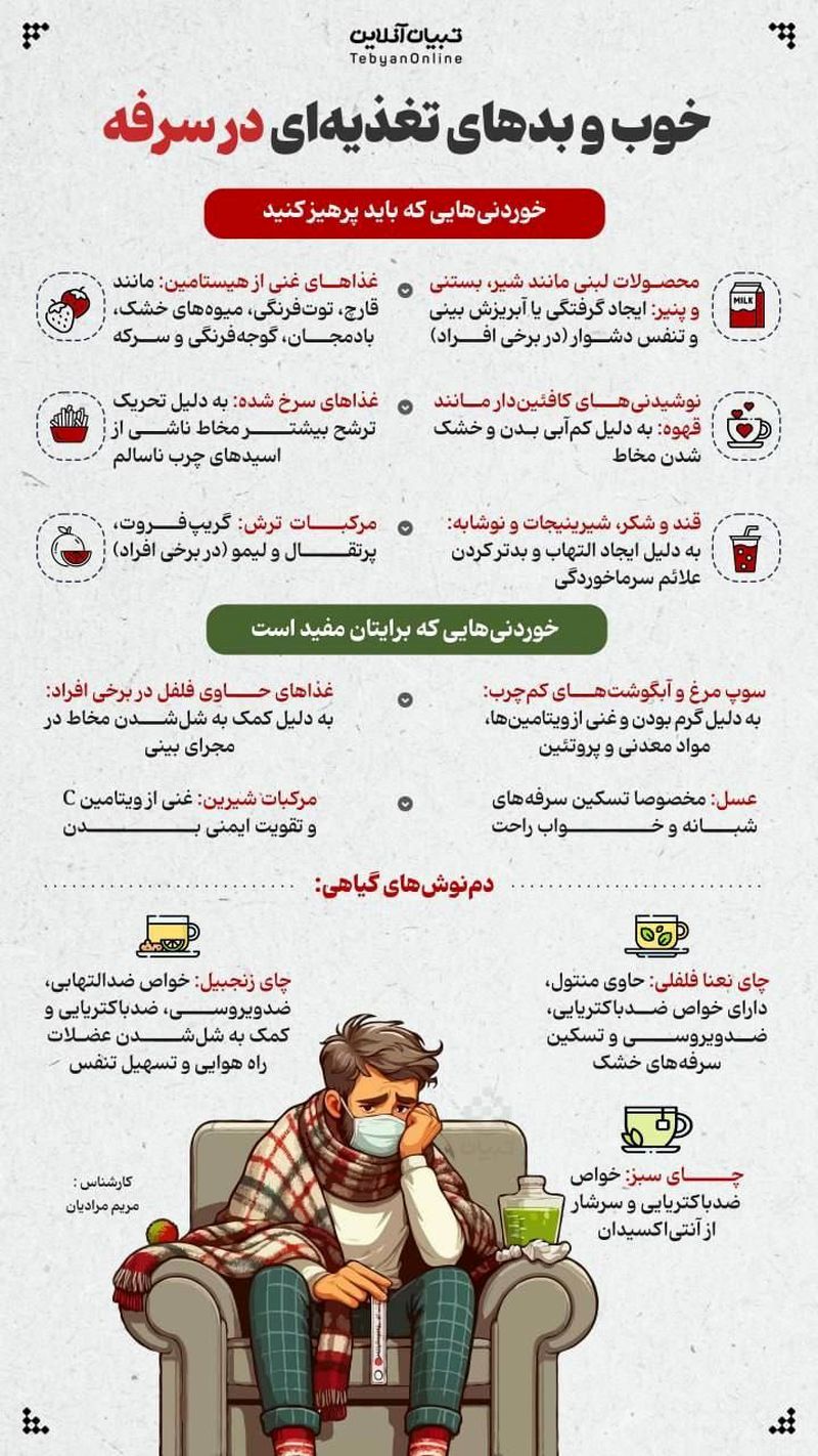 خوب و بدهای تغذیه‌ای در سرفه