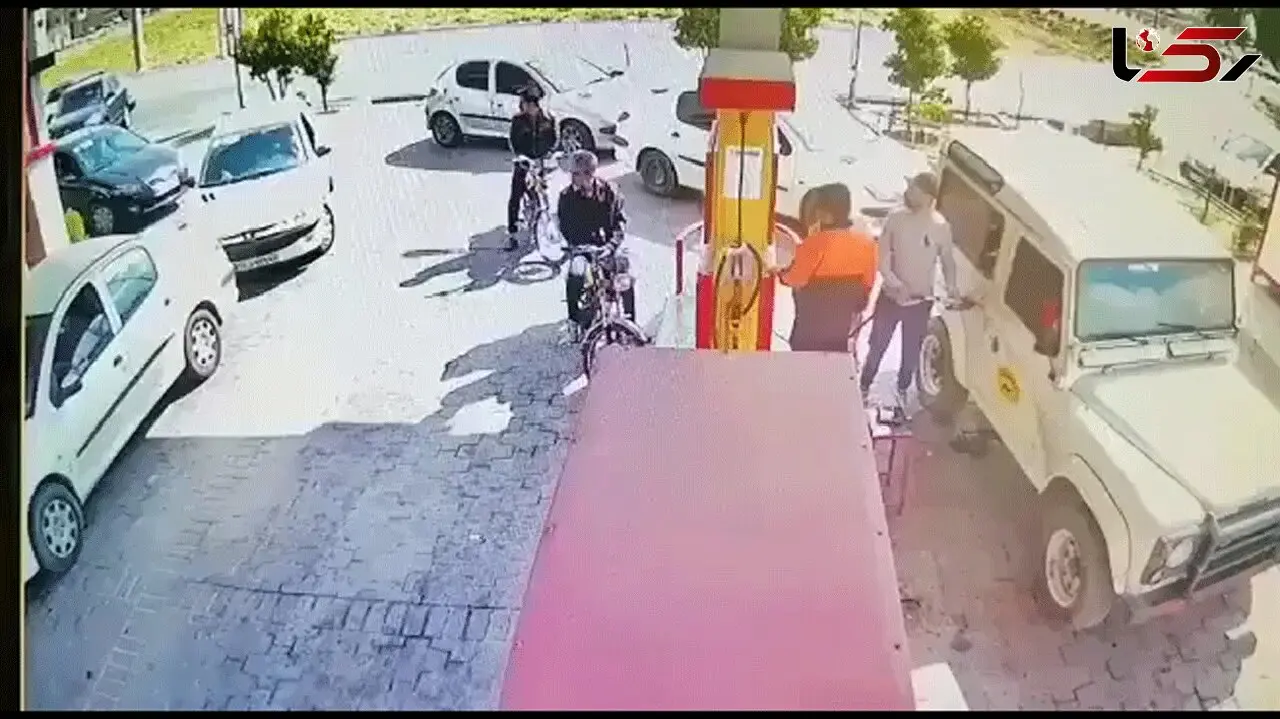 فیلم حادثه وحشتناک در پمپ بنزین شیراز 