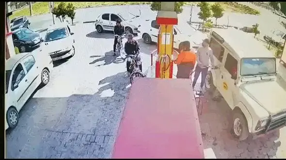 فیلم حادثه وحشتناک در پمپ بنزین شیراز 