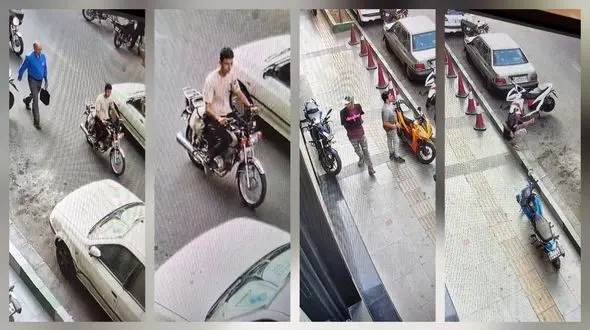 فیلم سرقت 10 ثانیه موتورسیکلت در خیابان فلسطین تهران